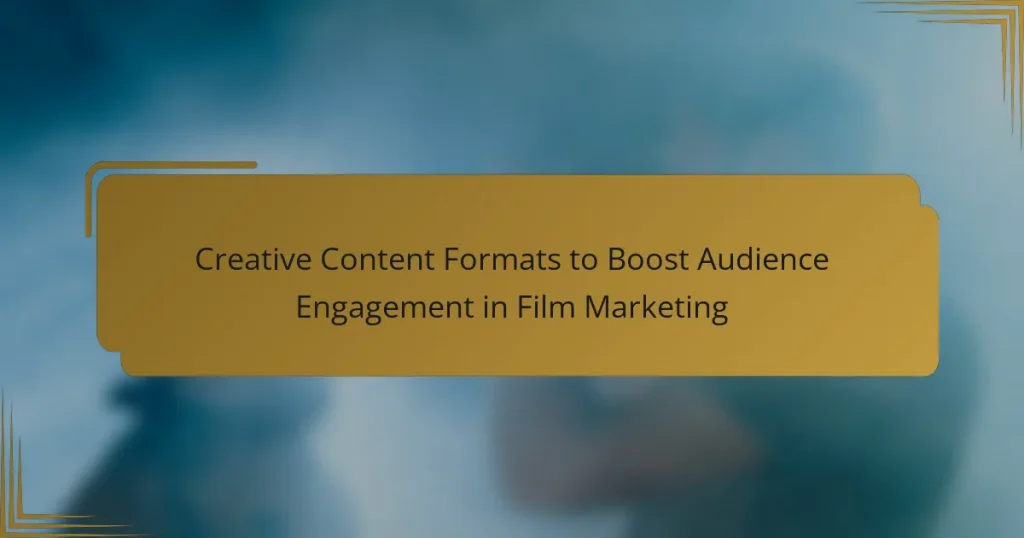 Creative Content Formats to Boost Audience Engagement in Film Marketing