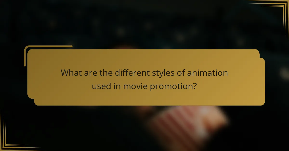 What are the different styles of animation used in movie promotion?