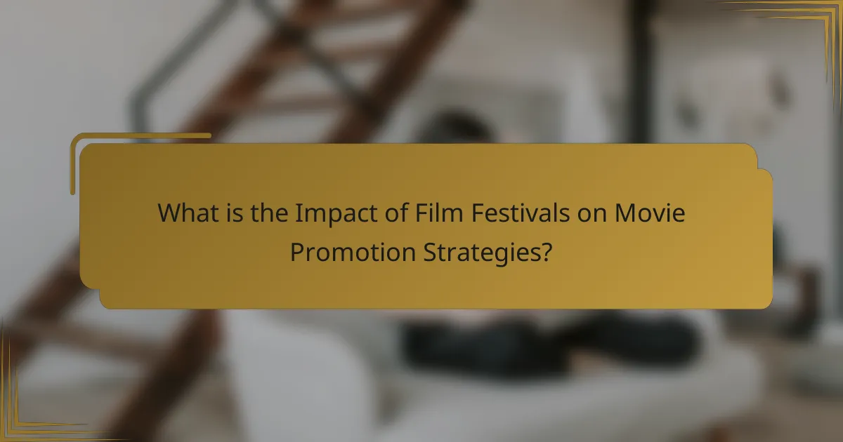 What is the Impact of Film Festivals on Movie Promotion Strategies?