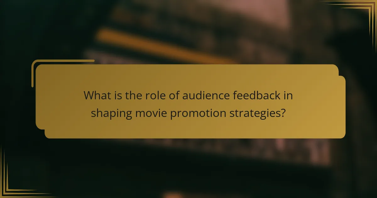 What is the role of audience feedback in shaping movie promotion strategies?