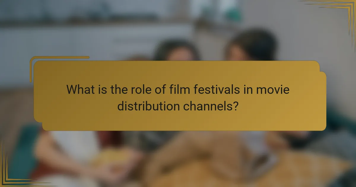 What is the role of film festivals in movie distribution channels?