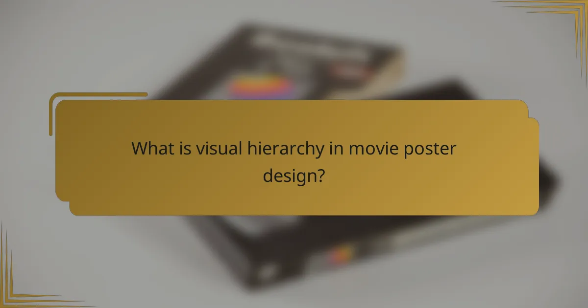 What is visual hierarchy in movie poster design?