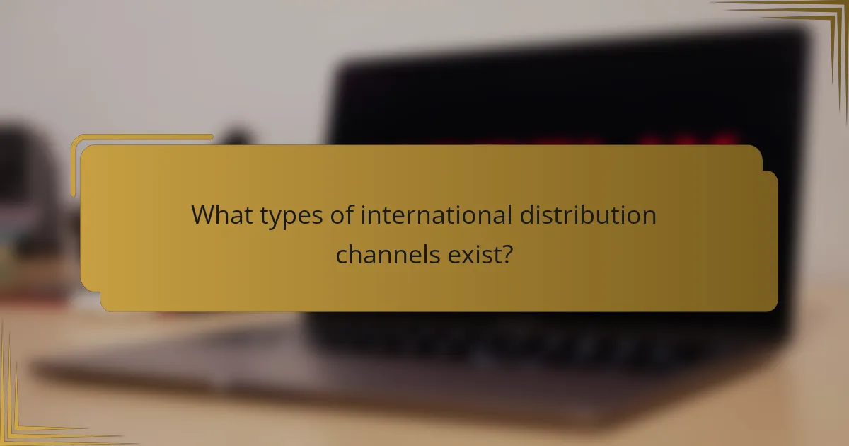 What types of international distribution channels exist?
